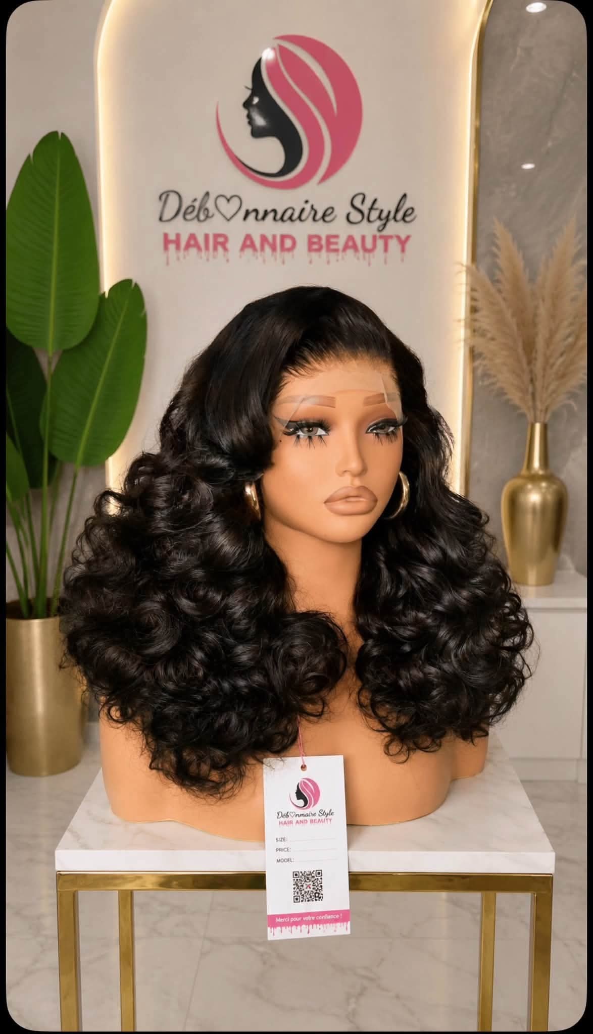 Perruque bouncy 24pouce noire lace