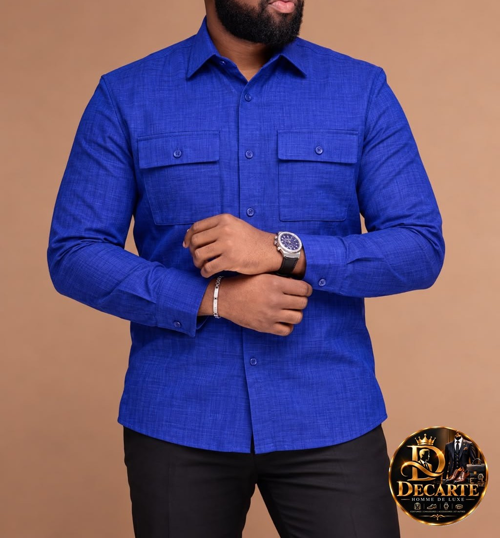 Chemise ministre Decarte 22 – Bleu roi