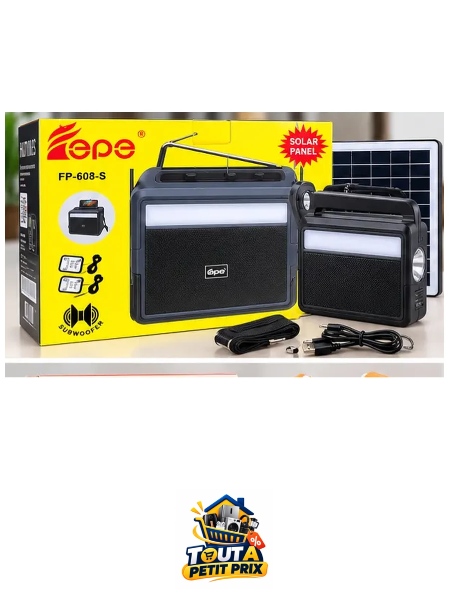 Enceinte portable solaire Fepe FP-608-S