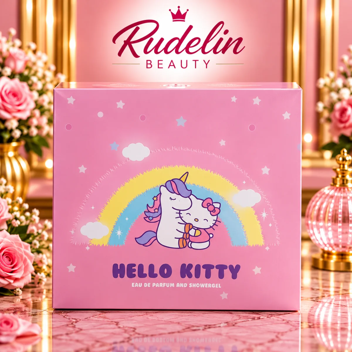 🎀 COFFRET HELLO KITTY ROSE – LICORNE & ARC-EN-CIEL