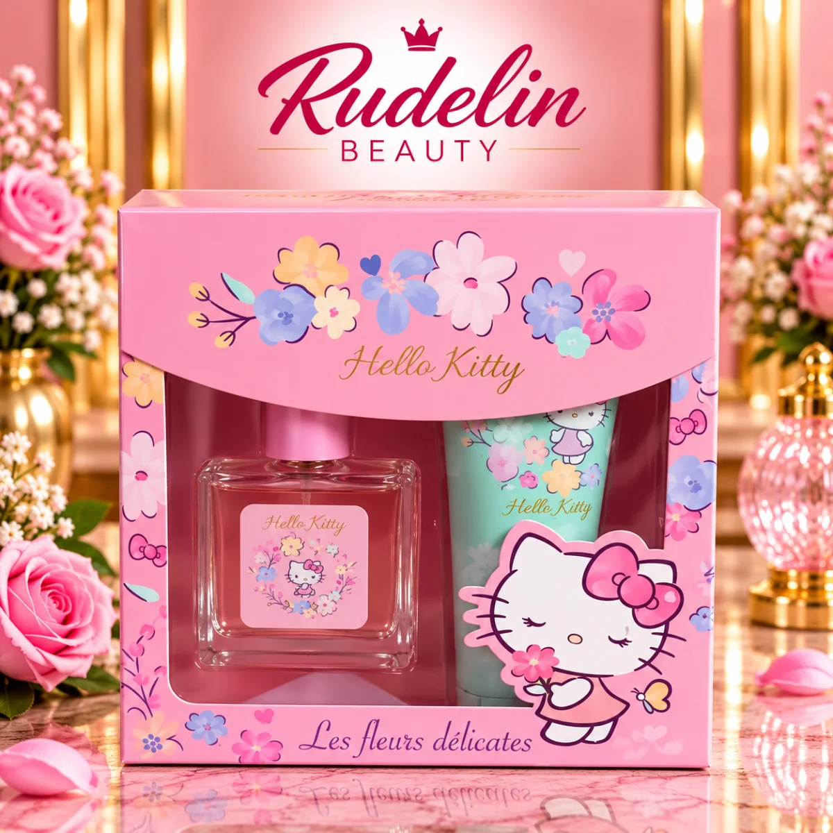 🌸 COFFRET HELLO KITTY – LES FLEURS DÉLICATES 🎀