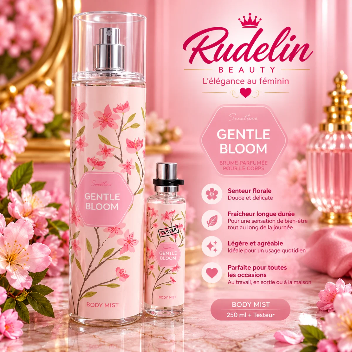 🌸 GENTLE BLOOM – SWEETLOVE | BRUME PARFUMÉE POUR LE CORPS