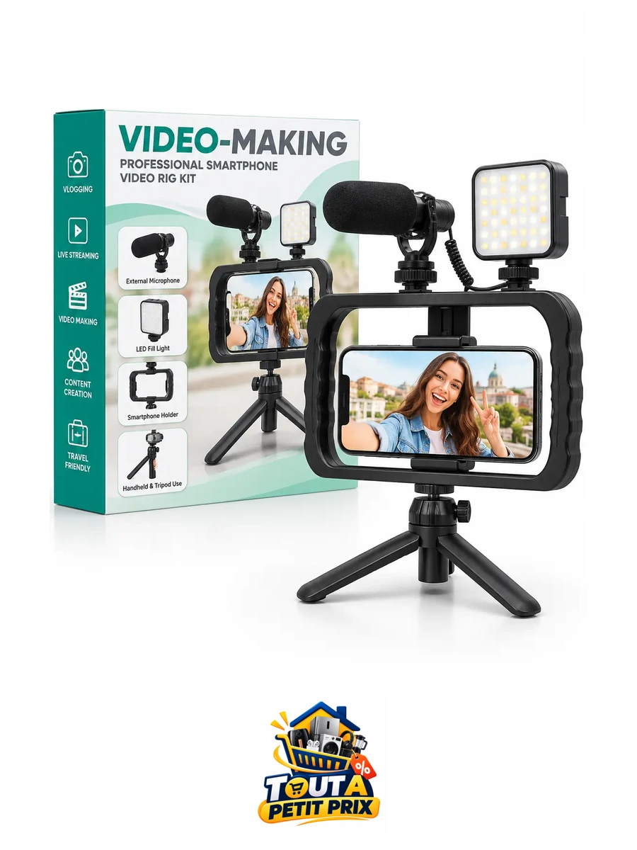 Kit vidéo pour smartphone avec micro et éclairage