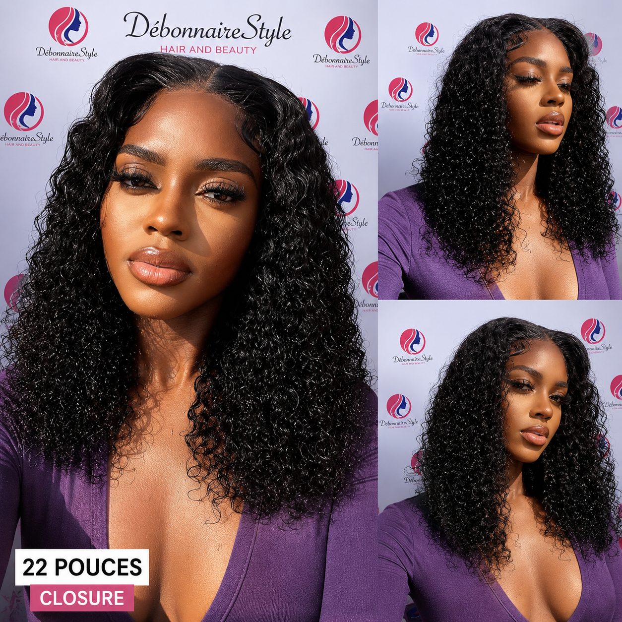 Perruque mayi noire 22pouce closure