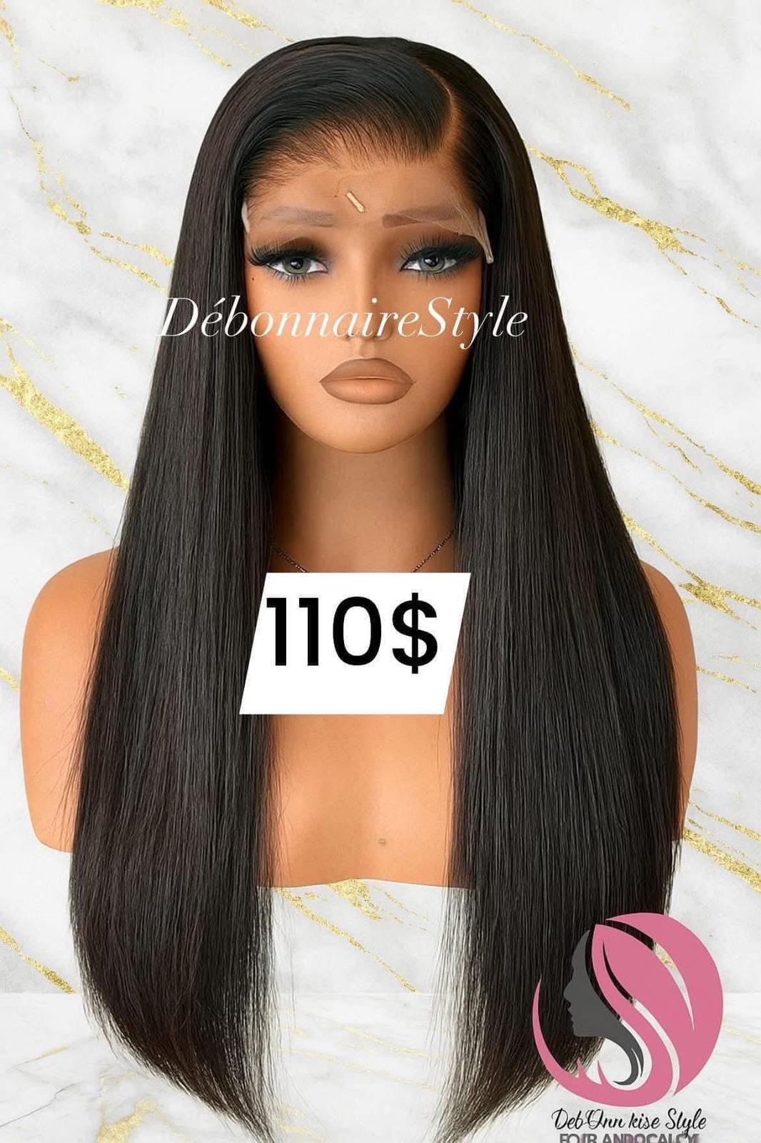 Perruque lisse NOIR 26 POUCE CLOSURE