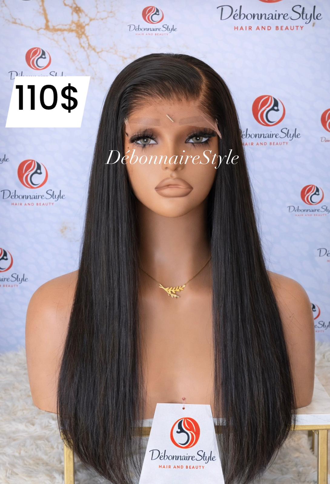 Perruque lisse NOIR 26 POUCE CLOSURE