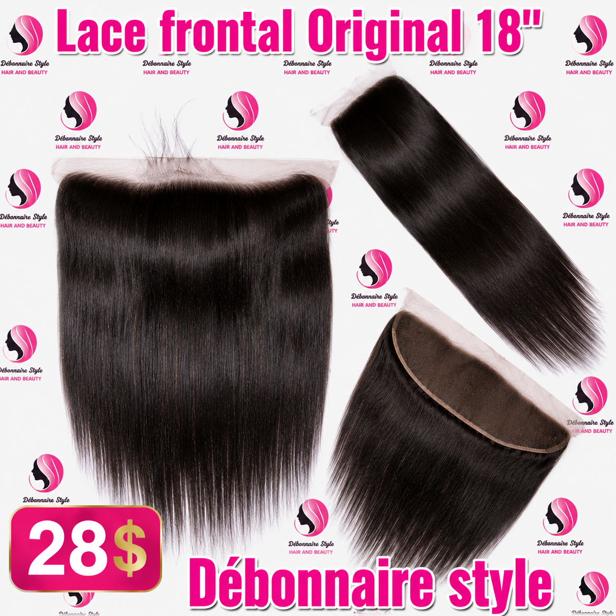 Lace lisse noire Frontal Original 18''